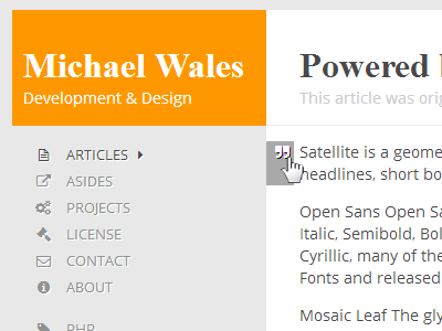 Blog Redesign Featuring per-Paragraph Comment Targetting blog bree serif flat font awesome open sans orange