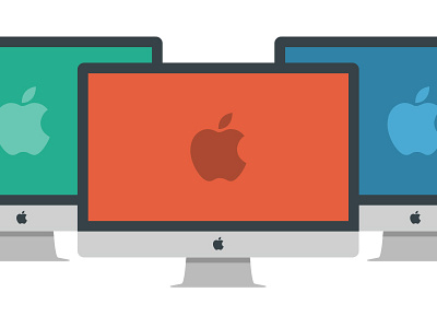 Flat2 apple blue flat green gui icons imac red