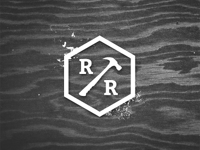 Construction Logo bitter black brand construction design graphic hammer handyman identity logo polygon r services texture vintage visual white wood