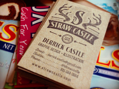 Business Card - Stamp americana antlers art branding business card castle derrick derrick castle design drawing graphic design illustration nashville nashvillemafia stamp straw castle treats typography