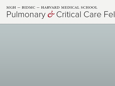 Harvard Med Fellowship header ampersand garamond header proxima nova type