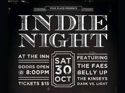 Indie Flyer blackboard chalk flyer indie