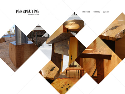 Perspective Header angle diamond elegant seagulls grid portfolio web wood