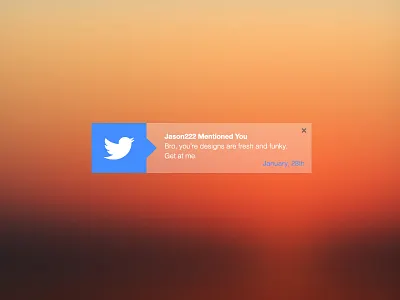 Twitter Notification :: Rebound clean metro notification social media user interface