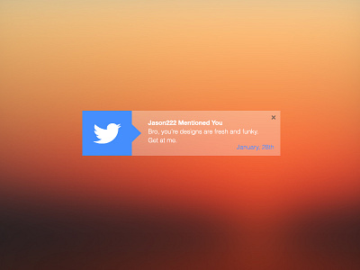 Twitter Notification :: Rebound clean metro notification social media user interface