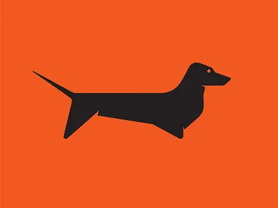Chai logo black dachshund dog german illustration logo orange wiener dog