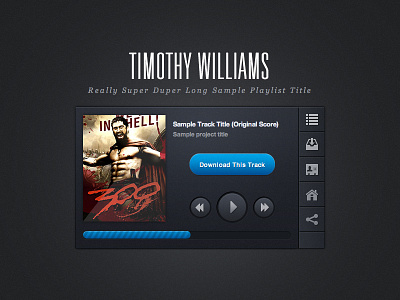 Custom Playlist Player audio player clean dark playlist