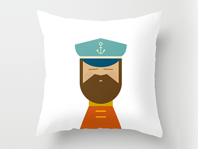 Pillow beard fish fisherman hat pillow water