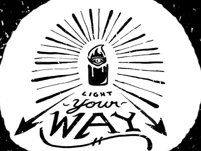 Light your way beammeupscotty illustration packaging typography