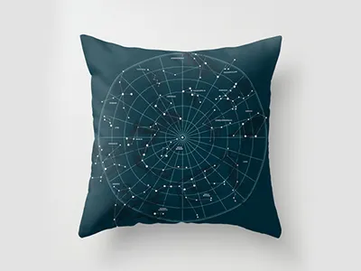 Space Hangout Pillow blue constellations pillow stars