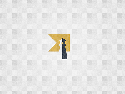 Lighthouse stamped blue icon lighthouse logo yellow