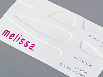 Melissa Business Cards custom embossed foil stamped