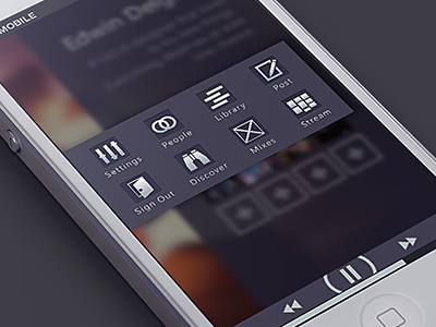 New MySpace Menu animation app design interface iphone menu music myspace new myspace player ui