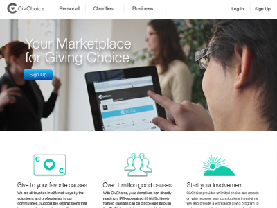 Civchoice Landing Page Mock-Up home page landing page mock up web design