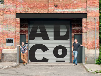 ADCo. exterior signage branding design distillery signage typography wayfinding