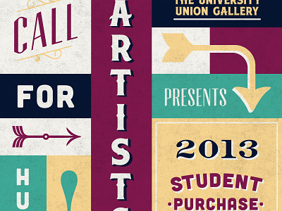 Call For Artists typography vintage