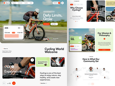 Bicycle Community Membership app bicycle community elementor framer health landing media membership page platform social sport tracker ui webflow website wordpress