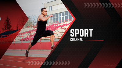 YouTube Sports Channel Banner 2 athletic banner black fitness freepik gradient red sport sports sporty vector youtube