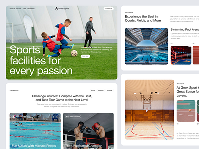 Geek Sport - Sport Arenas and Facilities agency basketball boxing club coaching community company course elementor framer landing mini page profile soccer sport ui webflow website wordpress