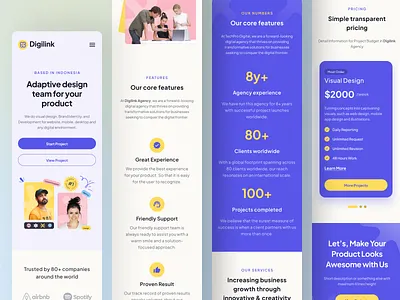 Digilink - Digital Agency Landing Page - Responsive Mobile agency app b2b business clean company corporate design digital marketing framer landing page markerting mobile responsive template ui ux web design webflow website