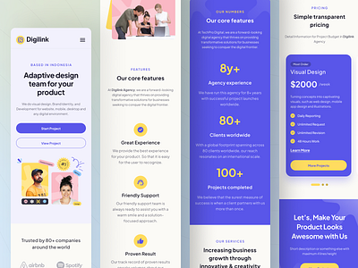 Digilink - Digital Agency Landing Page - Responsive Mobile agency app b2b business clean company corporate design digital marketing framer landing page markerting mobile responsive template ui ux web design webflow website