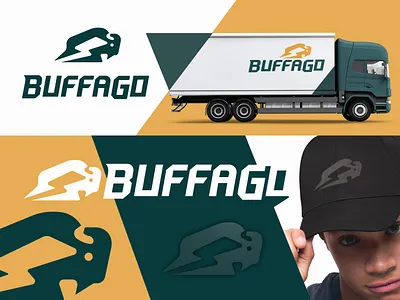 Buffago : Proposed Transport Logo automotive bison branding brandmark buffalo delivery freight hauling identity illustration lettering lightening logo logo design logodesign logos print transportation truck trucking