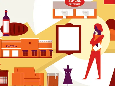 Del Paso Design District Map branding illustration map