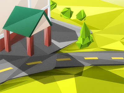 Scene, Fake Low-Poly fake illustration low poly