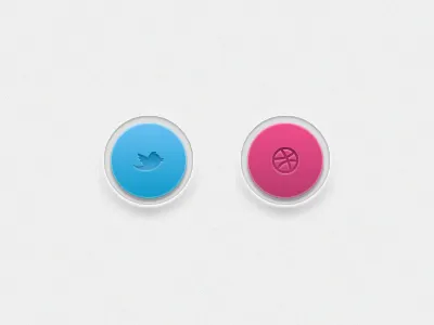 twitter & dribbble blue button dribbble interface pink twitter ui