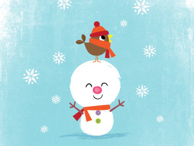 snowman & little birdy friend bird snowman winter