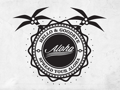 Aloha aloha badge coconuts goodbye hawaii hello honolulu logo oahu typography