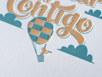 Que la aventura esté contigo greeting card illustration letterpress print typography