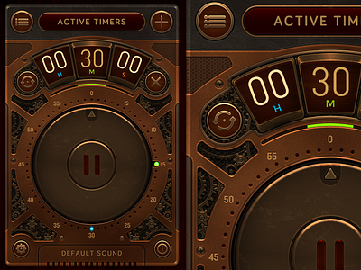 Steampunk 2 alarm app brass bronze clock gold gui gym interface interval timer iphone modern steampunk time timer ui work workout