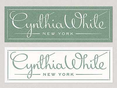 Cynthia White Signature backhand business cards cynthia white lettering letterpress script