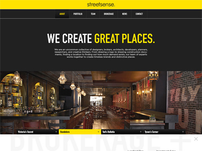 streetsense website black branding logo ui ux web design websites yellow