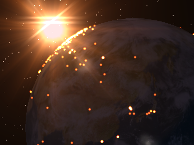 Around the world in 30,000 visitors 3d data visualisation globe gosquared real time world