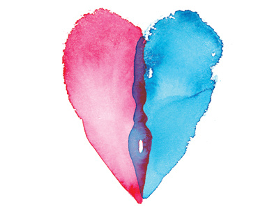 Watercolor Heart / Pen Nib illustration pen nib watercolor