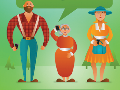 Lumberjack and Family app design mobile