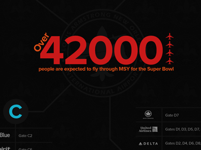 MSY to Superbowl infographic airport infographic super bowl