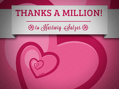 Alternative Thank You shot dribbble droste hartwig salzer heart photoshop ribbon texture thank you thanks