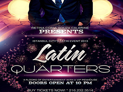 PSD Latin Quarters Flyer Template club club flyer dance disco dj entertainment festival flyer latin dance latin lounge mardigras midnight music nightclub party flyer party latin party templates popular flyers poster print psd flyer template sensual valentines