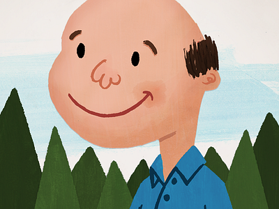 Getting Lost avatar character childrens book hand drawn illustration man texture trees