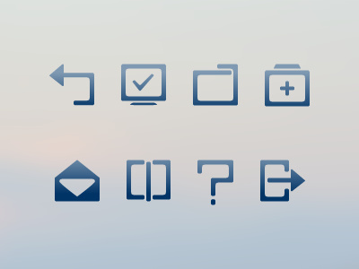 Some flat styled icons back book exit flat folder icon mail monitor style suitcase