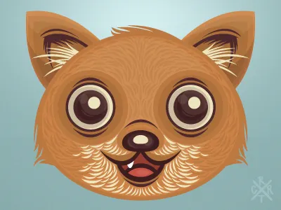 Foxy artcore fox head illustration