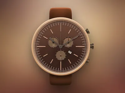 Chronograph brass chronograph glass illustration leather light metal shadow strap watch