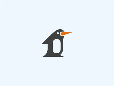 Penguin Mark animal bird blue cold cooling gray heat heating hot logo orange penguin warm