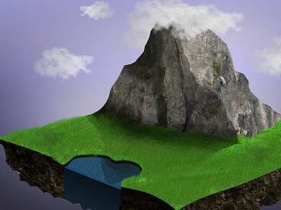 Chunk Island chunk fields floating island landscape photoshop