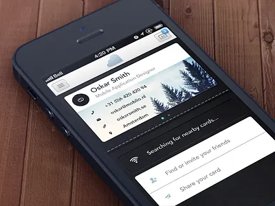 Searching... app avenir card cloud interface ios iphone leather searching stitches ui