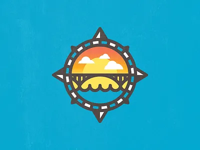 compass austin badge bridge clouds congress sun texas water