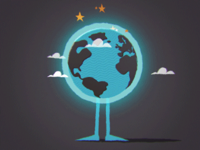 Good times Globe aniamtion animated bright fun gif globe happy laughing loop looping world